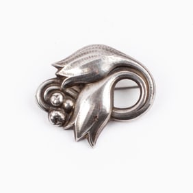 Georg Jensen Sterling Tulip Brooch Pin 100A