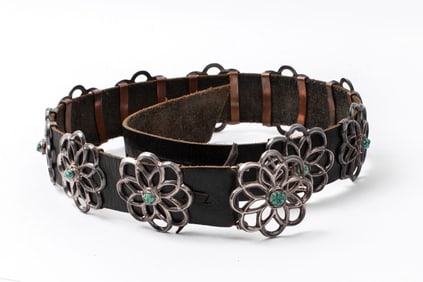 Old Pawn Navajo Conch Belt