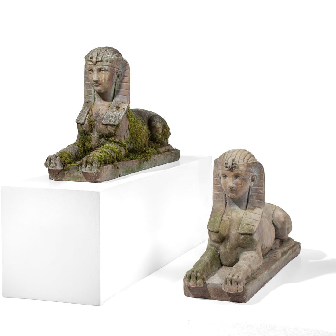 Pair of Large Cast Concrete Sphinx Garden Statues (1 of 20)