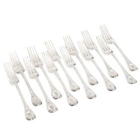 Hunt & Roskell London Silver Forks w/ Bull Crests