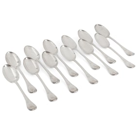 Hunt & Roskell London Silver Spoons w/ Bull Crests