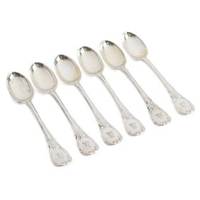 Hunt & Roskell London Silver Spoons w/ Bull Crests