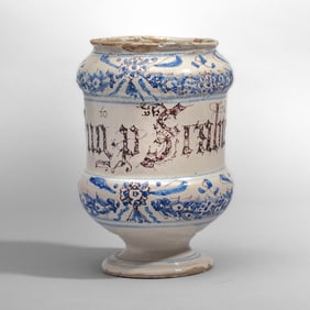 Antique Italian Faience Albarello Apothecary Jar