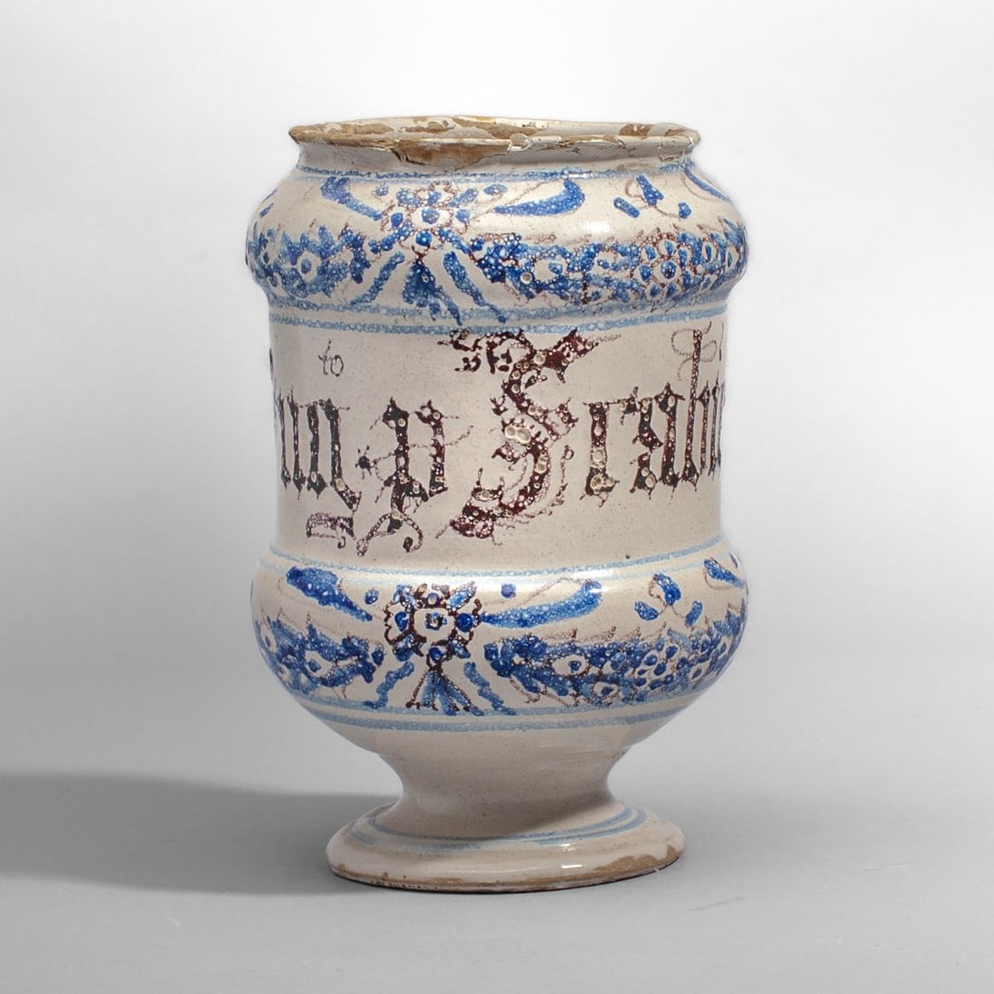 Antique Italian Faience Albarello Apothecary Jar (1 of 6)