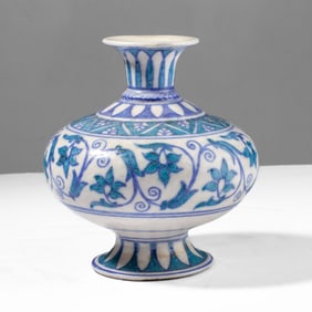 Antique Persian Iznik Pottery Lotus Vase