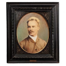 Large Photograph of Man in Ornate Victorian Frame