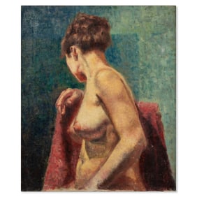 Attributed to Edmund Greacen Nude Oil on Canvas