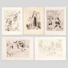 Marc Chagall Group of 5 "Les Ames Mortes" Etchings