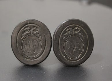 2 Wedgwood Black Basalt Intaglio Seals