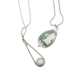 2 Wedgwood Sterling Silver & Jasperware Necklaces