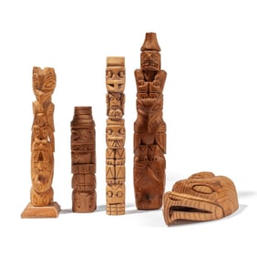 4 NW Coast Wood Totem Poles / Williams Family