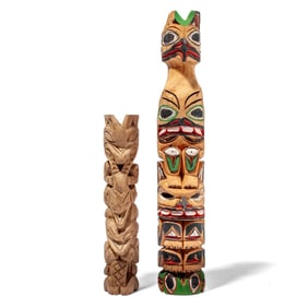 2 John Williams NW Coast Artist Wood Totem Poles