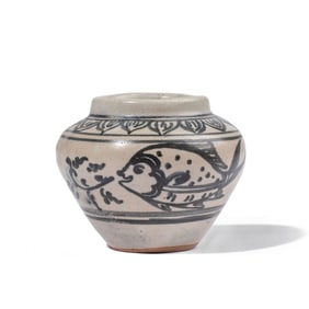 Antique Vietnamese Porcelain "Fish" Jarlet