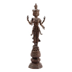 Thai Cast Bronze Hindu Figure of Trimurti