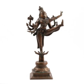 Indian Chola Style Bronze Figure of Dancing Shiva