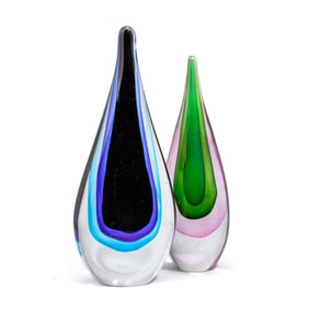 Sommerso Murano Style Glass Sculptures