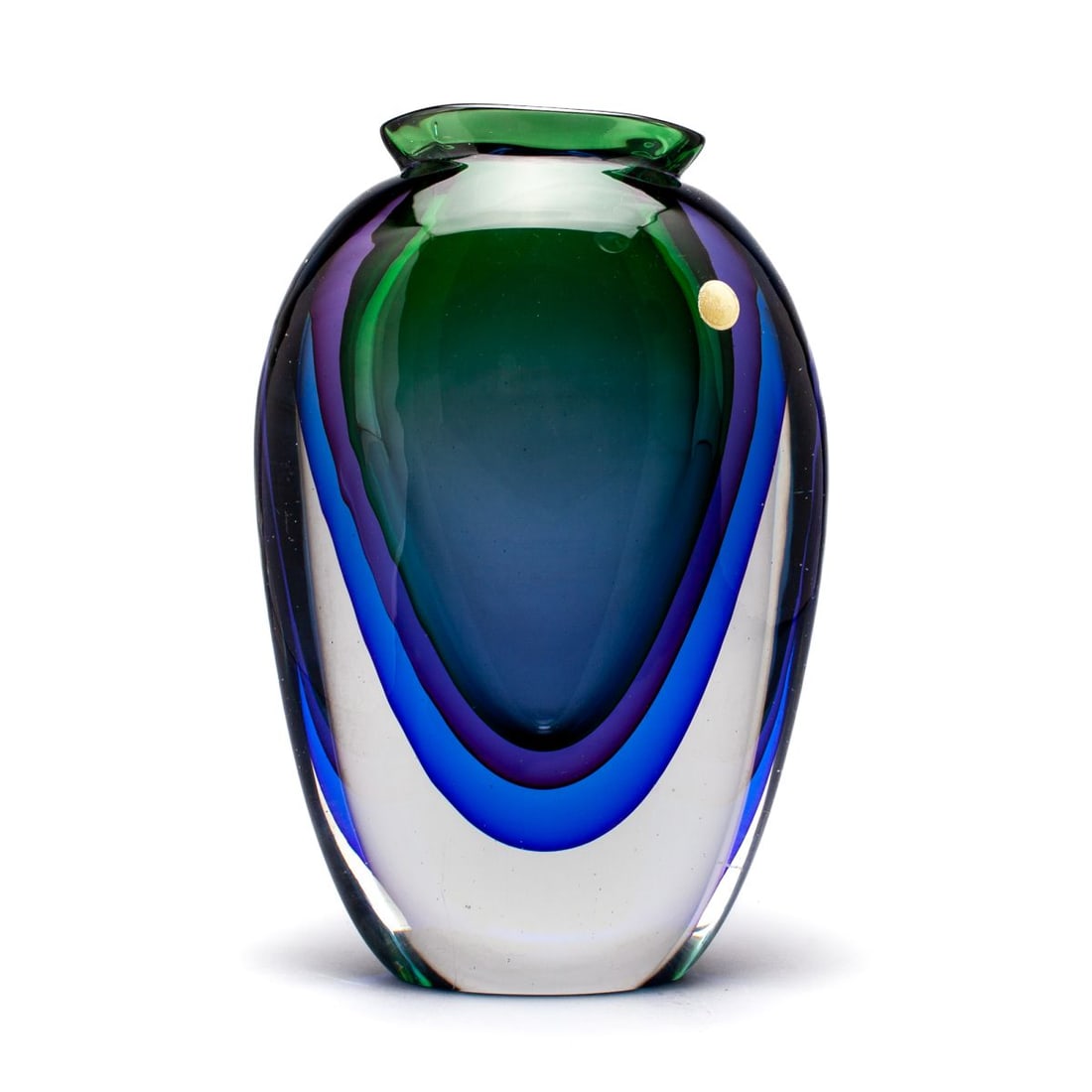 Large Murano Glass Sommerso Vase 11" (1 of 8)