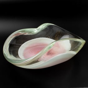 Murano Sommerso & Aventurine Glass Bowl