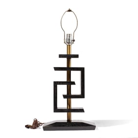 James Mont Style Ebonized Oak Table Lamp