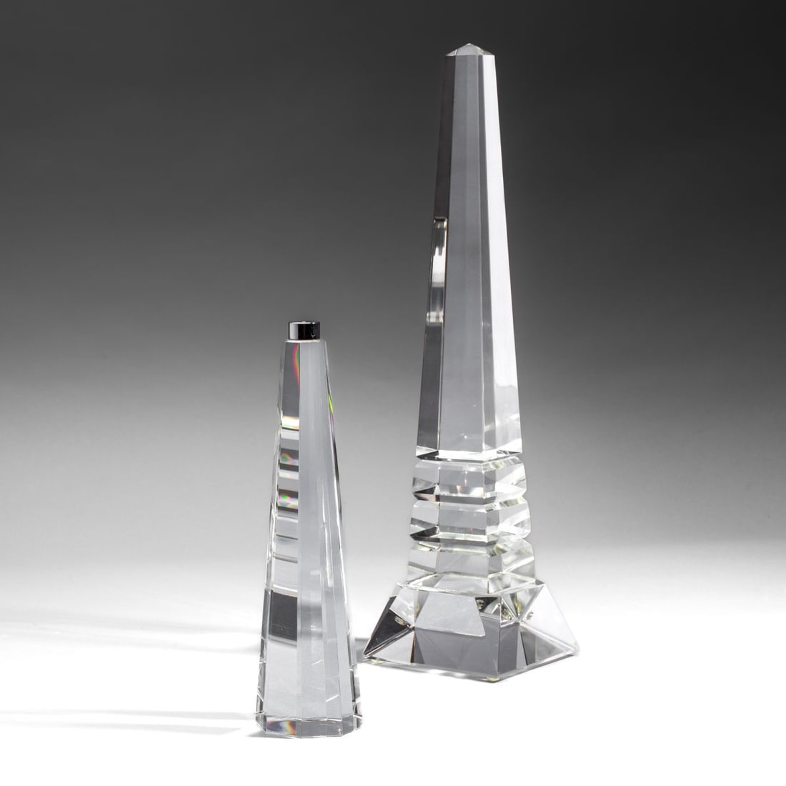 Large Baccarat Style Crystal Obelisk 16" (1 of 8)