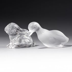 Baccarat Crystal Duck & Waterford Bunny Rabbit