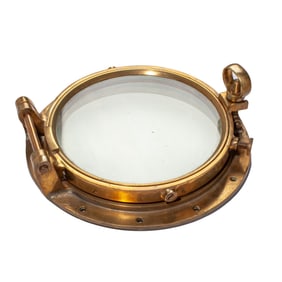 Large Brass 14" Porthole Window