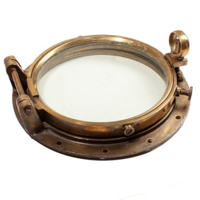 Large Brass 14" Porthole Window