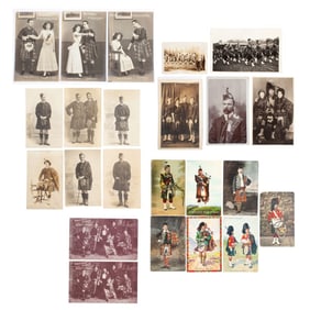 Men in Kilts Antique RPPC Photo Postcards