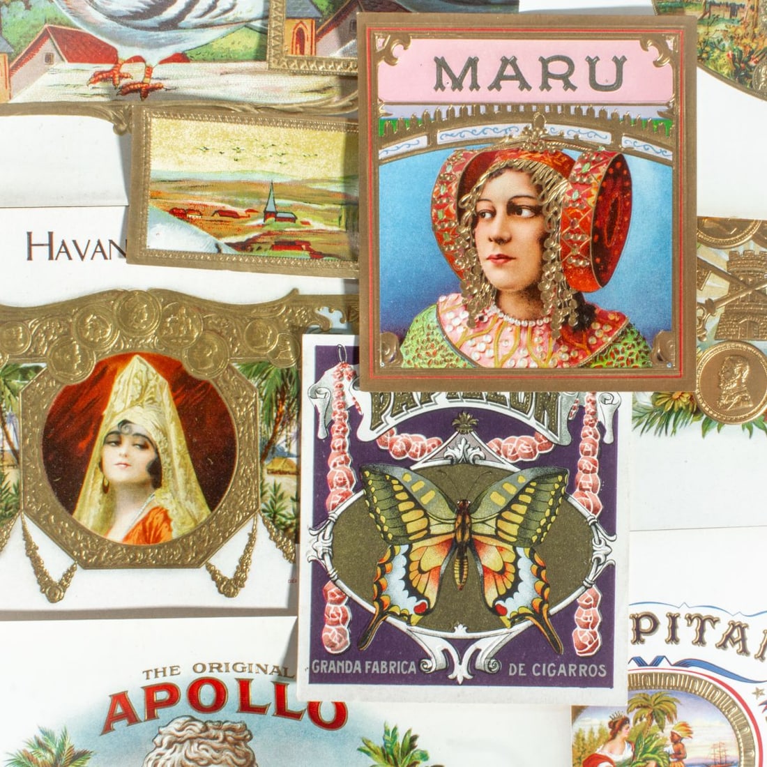 Collection 100+ Antique / Vintage Cigar Box Labels (1 of 9)