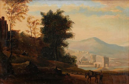 Antique Roman Campagna Painting signed P. Williams