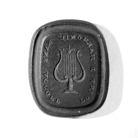 Wedgwood French Motto Black Basalt Intaglio Seal