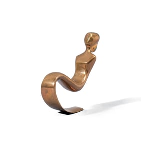 Ernest Trova Abstract Rocking Bronze Sculpture