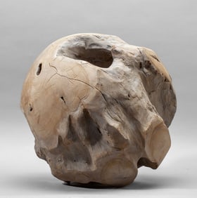 Teak Wood Root Sphere / Orb Sculpture 16"