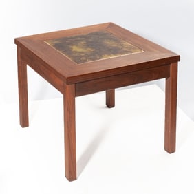 John Keal Brown Saltman Copper & Walnut Table