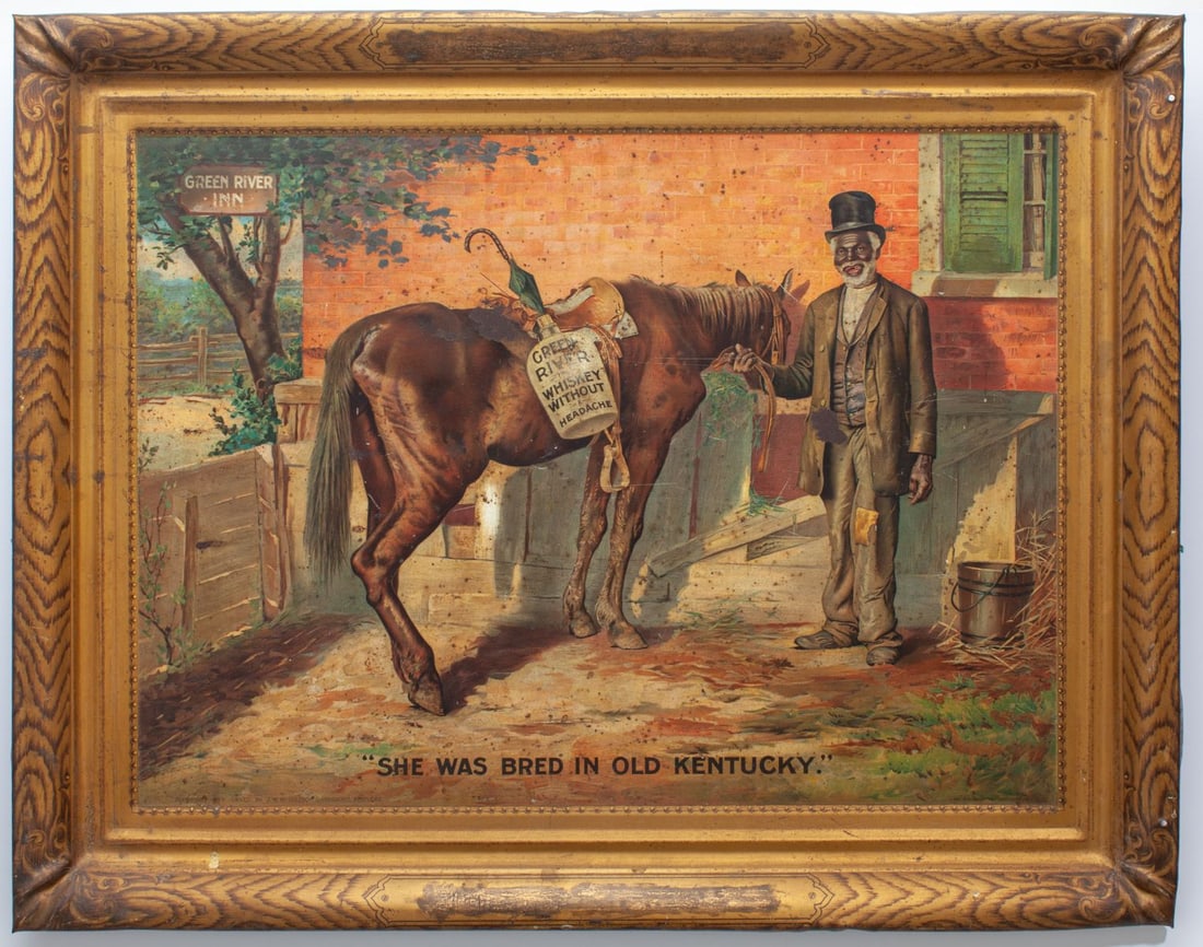 Green River Whiskey Tin Litho Self-Framed Sign (1 of 4)