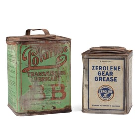 Zerolene & Polarine Motor Lubricant Tin Litho Cans