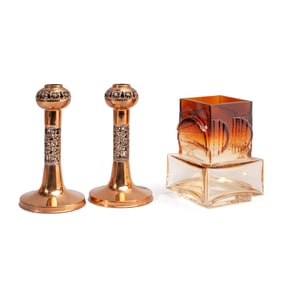 Pentti Sarpaneva / Brutalist Candlesticks & Vase