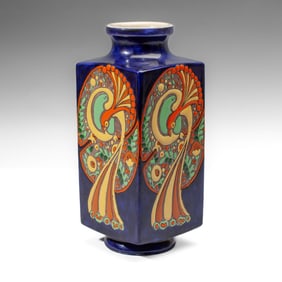 American Folk Designer "Phoenix" Satsuma Ware Vase