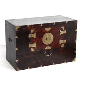 Korean Wood & Brass Mounted Cabinet