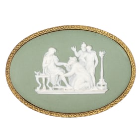 Wedgwood Green Jasper Cameo Belt Buckle
