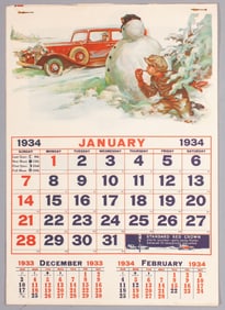 1934 Standard Red Crown Advertising Calendar