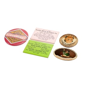 5 Vintage Advertising Celluloid Pocket Mirrors
