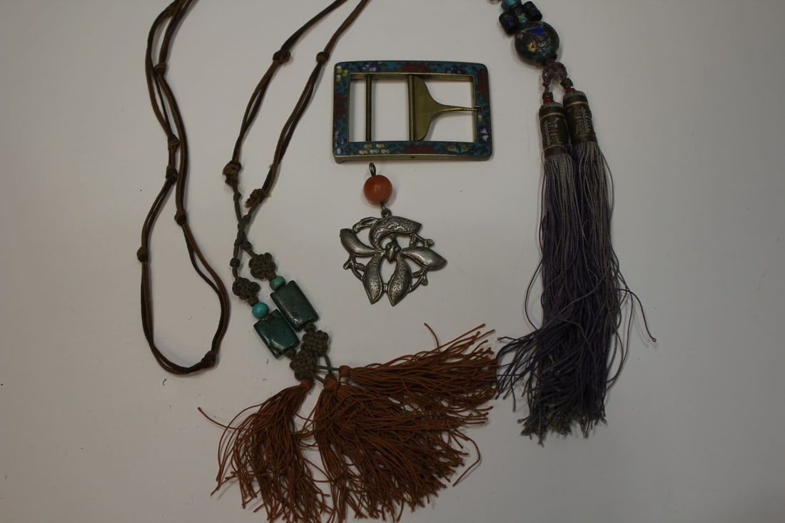 Group Asian Jewelry / Cloisonne Buckle / Silver (1 of 5)