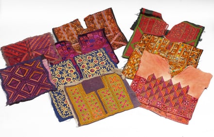 Vintage Palestinian Tatreez Embroidered Panels