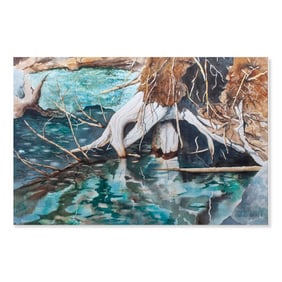 Secundino Sandoval "Stream Bank" Watcolor on Paper