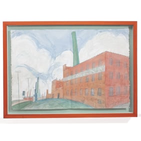 Tor Faegre "Factory" Watercolor on Paper