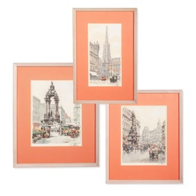 Hans Figura (1898-1978) Signed Aquatint Etchings