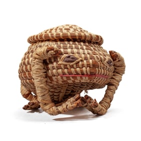 Coushatta Native American Frog Woven Basket