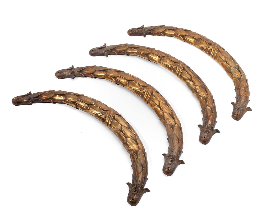 Large Antique Ormolu Swag Furniture Mounts 19" (1 of 8)