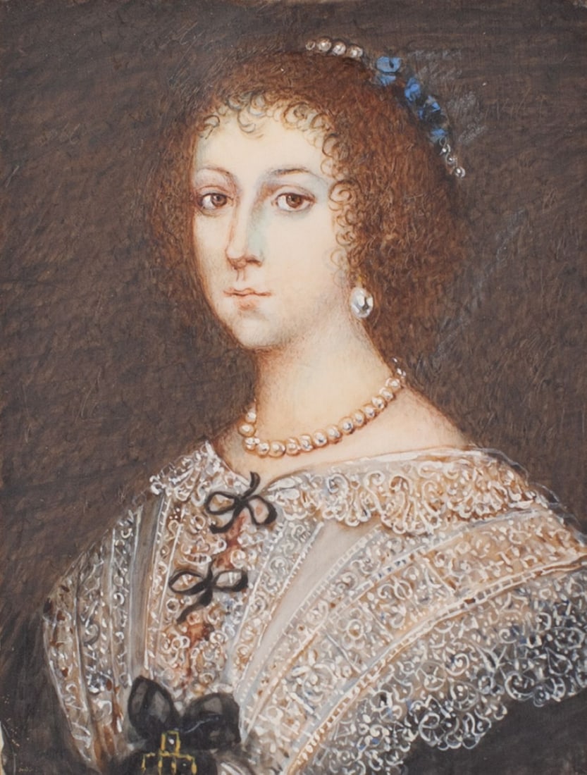 Antique English Portrait Miniature Queen Henrietta (1 of 4)